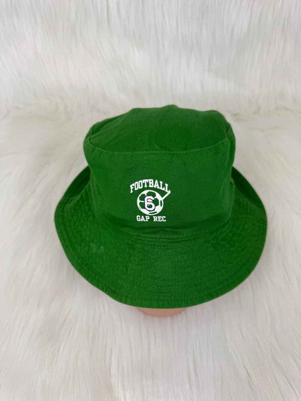 Used Kids Unisex GAP REC Reversible Bucket Hat Green Plaid S/M